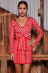Sexy Red Irregular Striped Sweetheart Neckline Print Dress